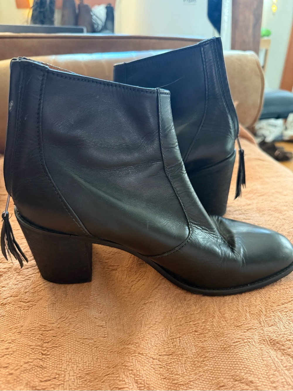 Madewell Black Leather Ankle Boots